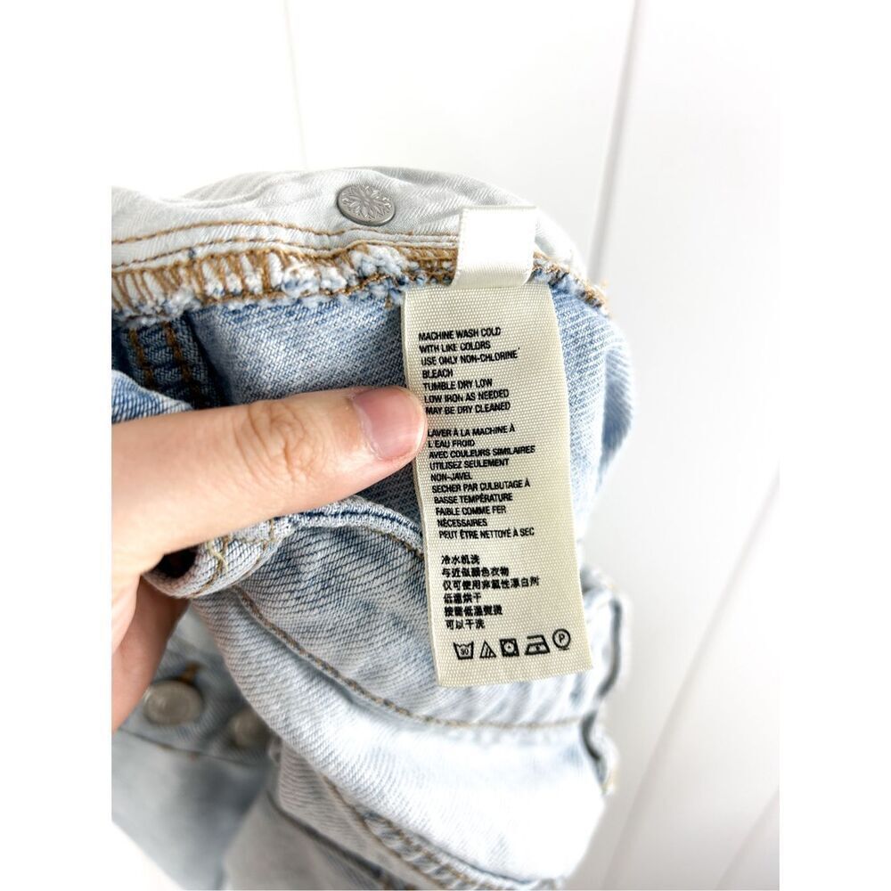 Free People X We the Free Montauk Button Fly Mini Distressed Denim Skirt 26 - Picture 10 of 12